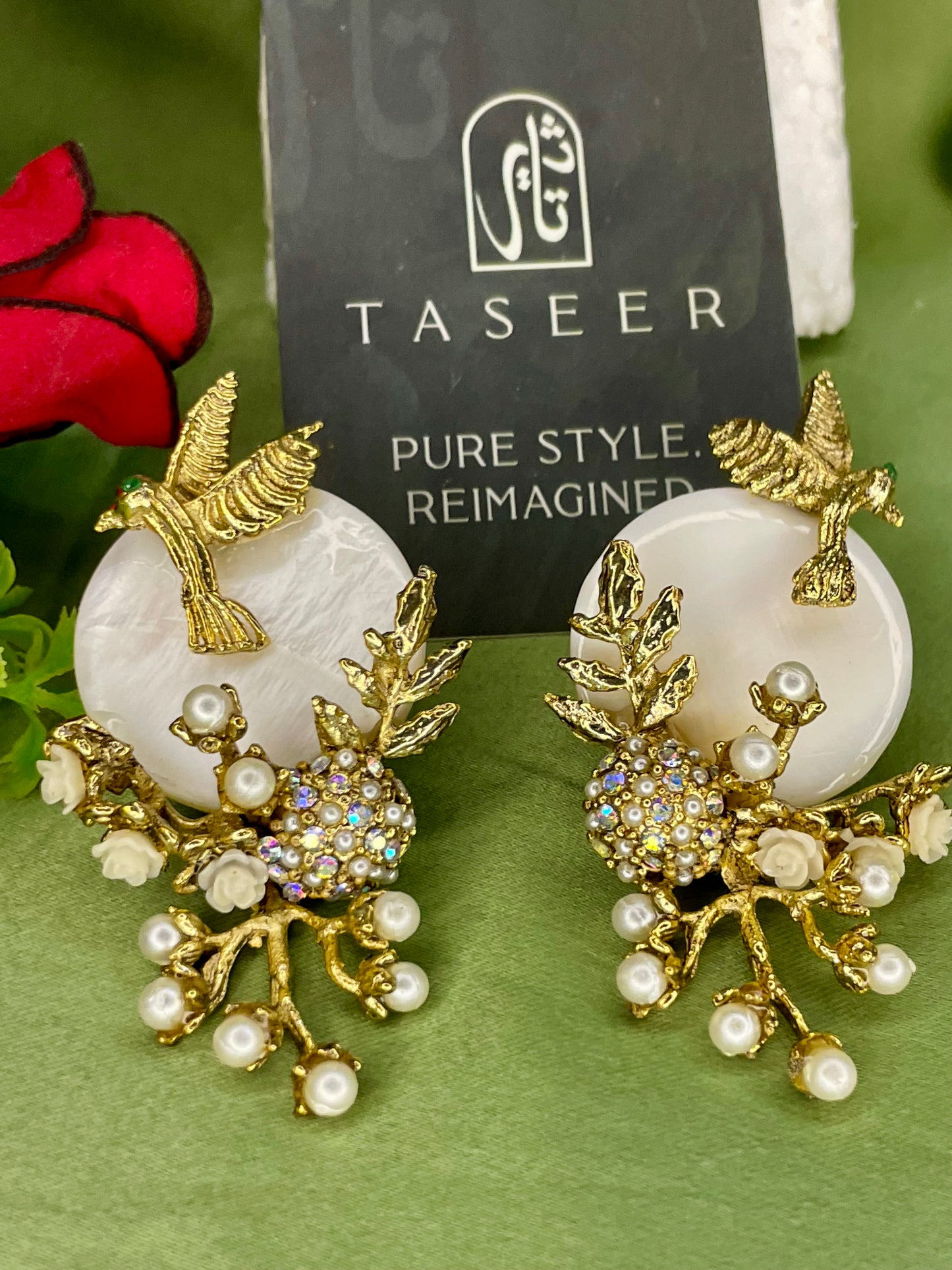 Earrings - Mother Pearled Bird Earrings