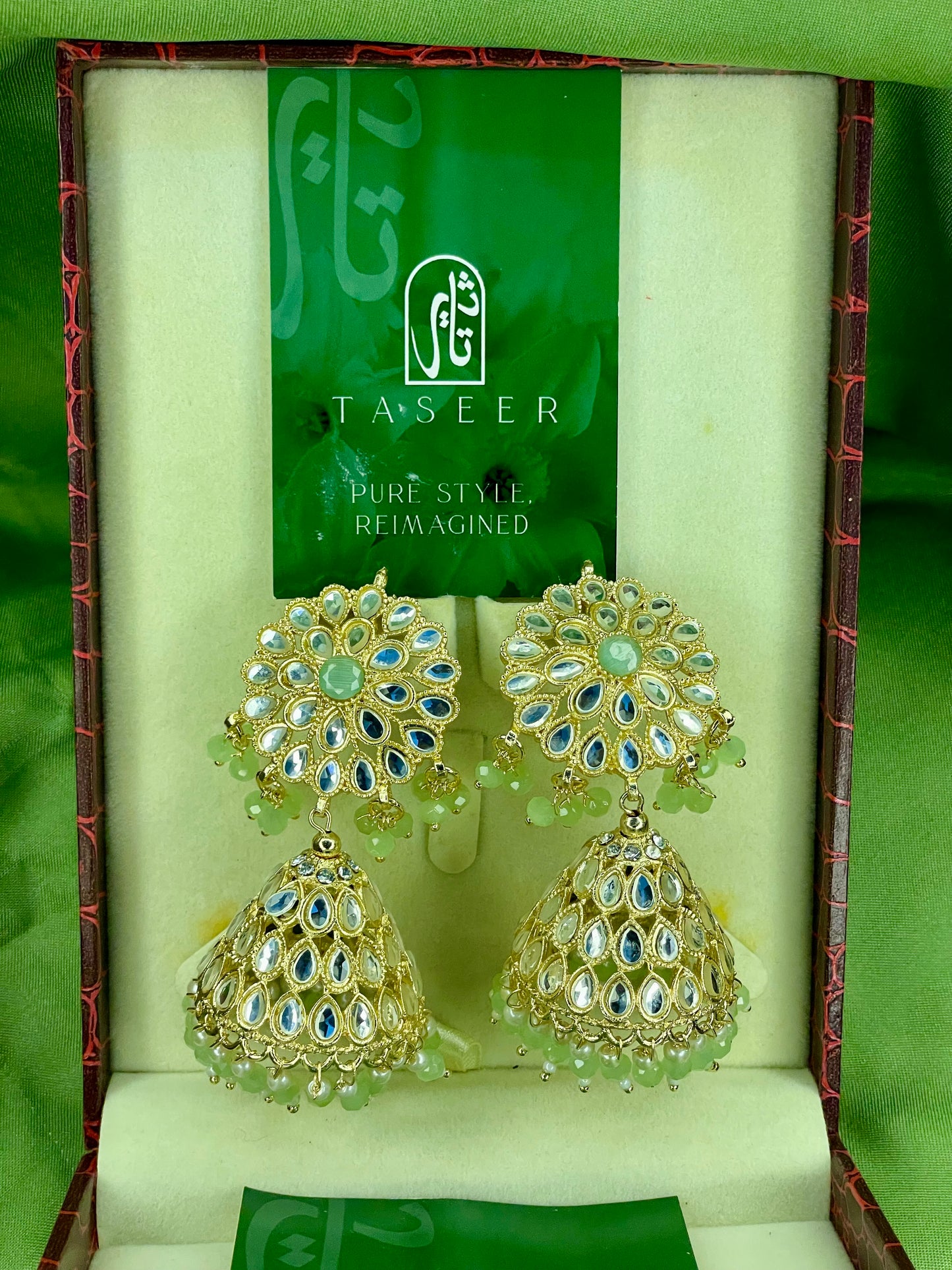 Earrings Bahawalpuri Kundan Jhumka - Round Diamond 01 - TER01