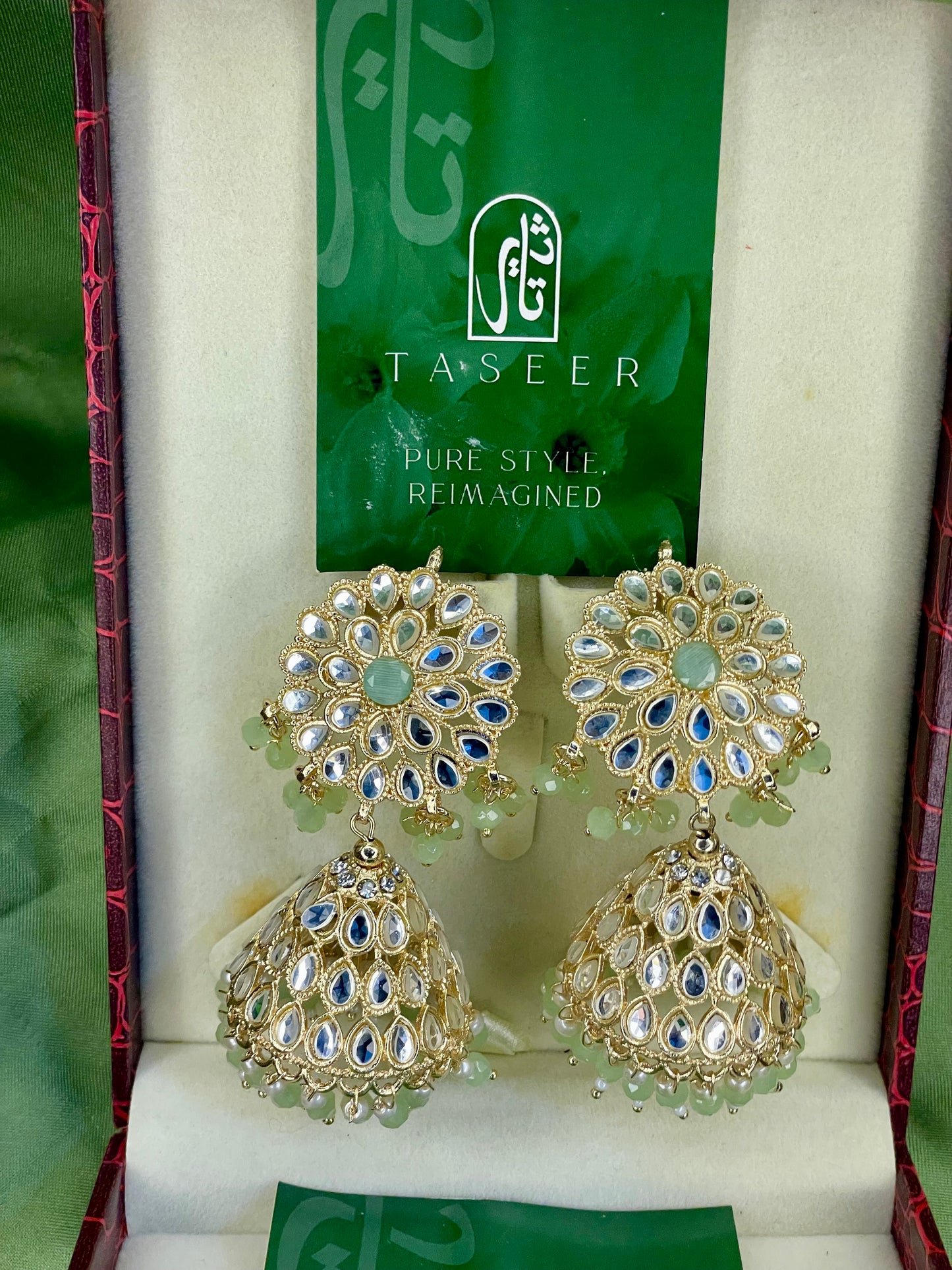 Earrings Bahawalpuri Kundan Jhumka - Round Diamond 01 - TER01