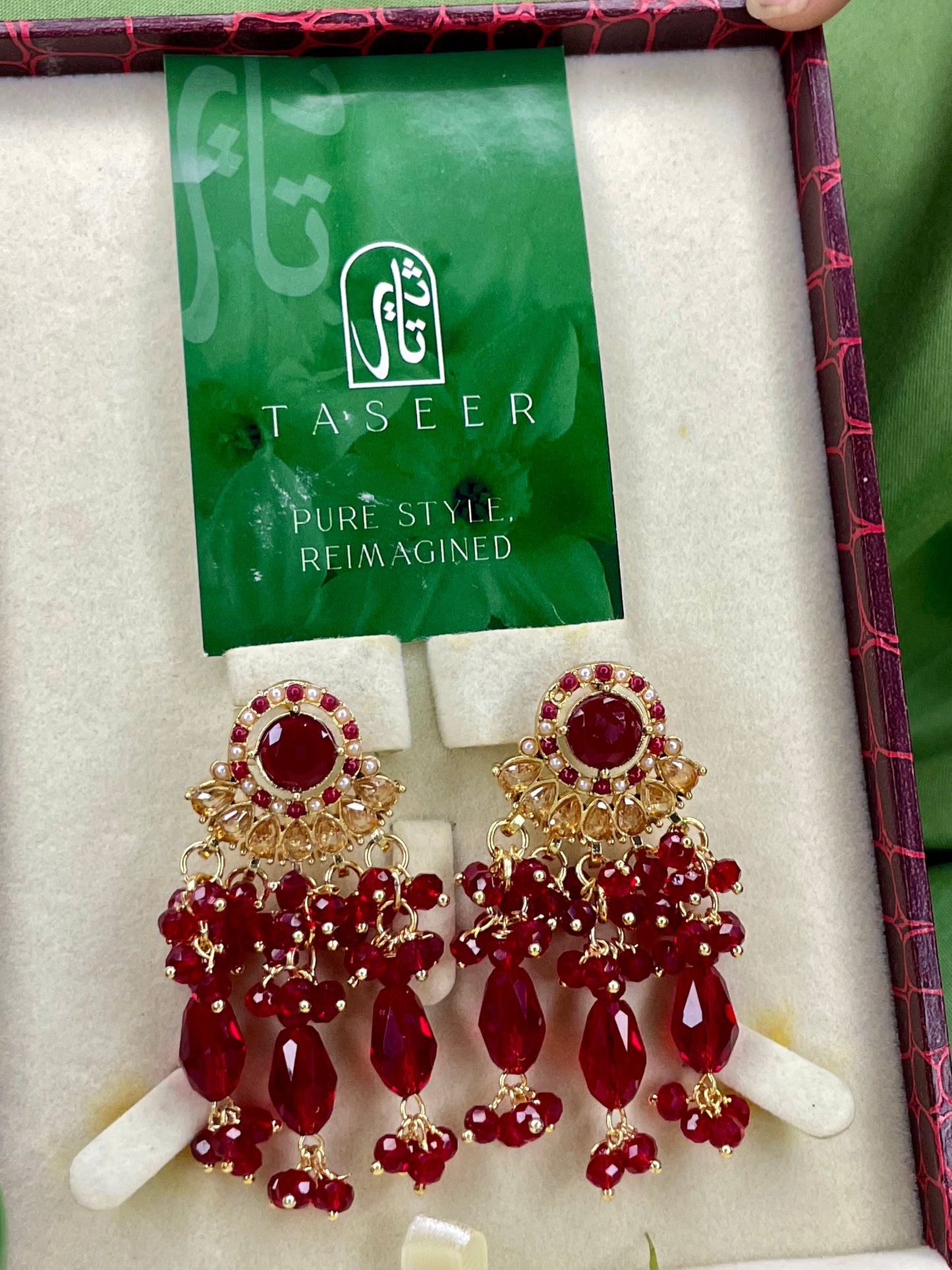 Egyptian Stud Earrings - Red1