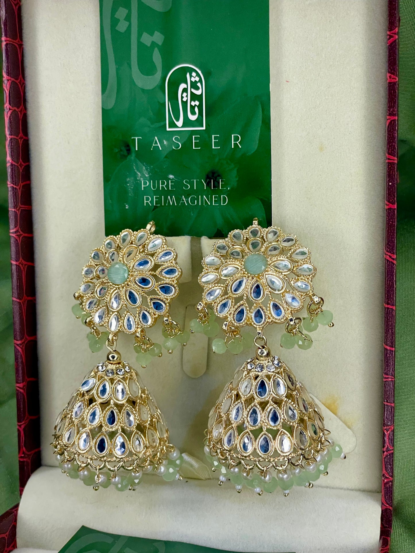Earrings Bahawalpuri Kundan Jhumka - Round Diamond 01 - TER01