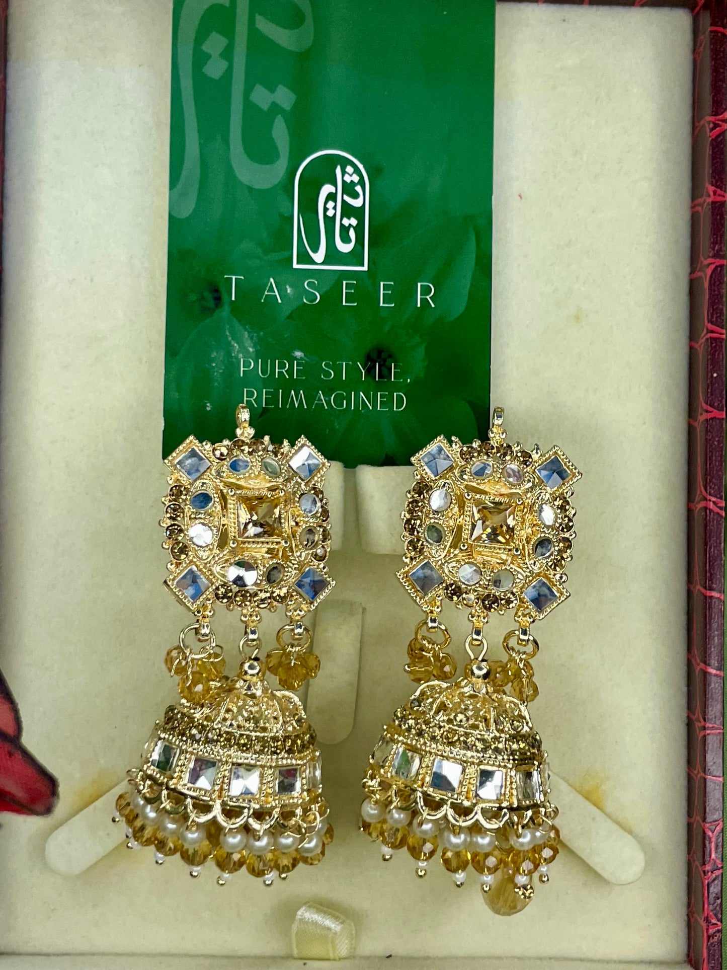 Earrings Bahawalpuri Kundan Jhumka - Golden - TER04