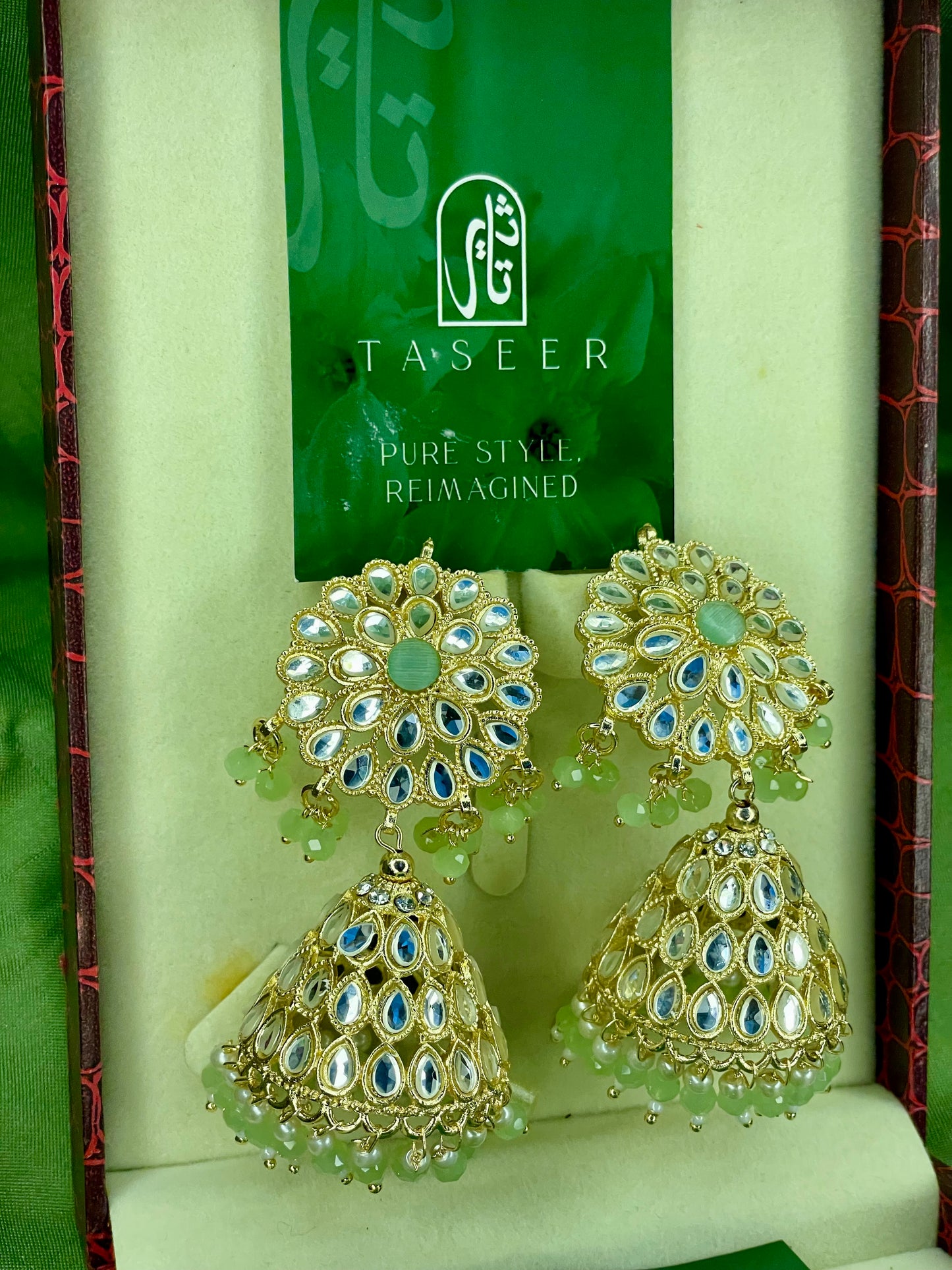 Earrings Bahawalpuri Kundan Jhumka - Round Diamond 01 - TER01