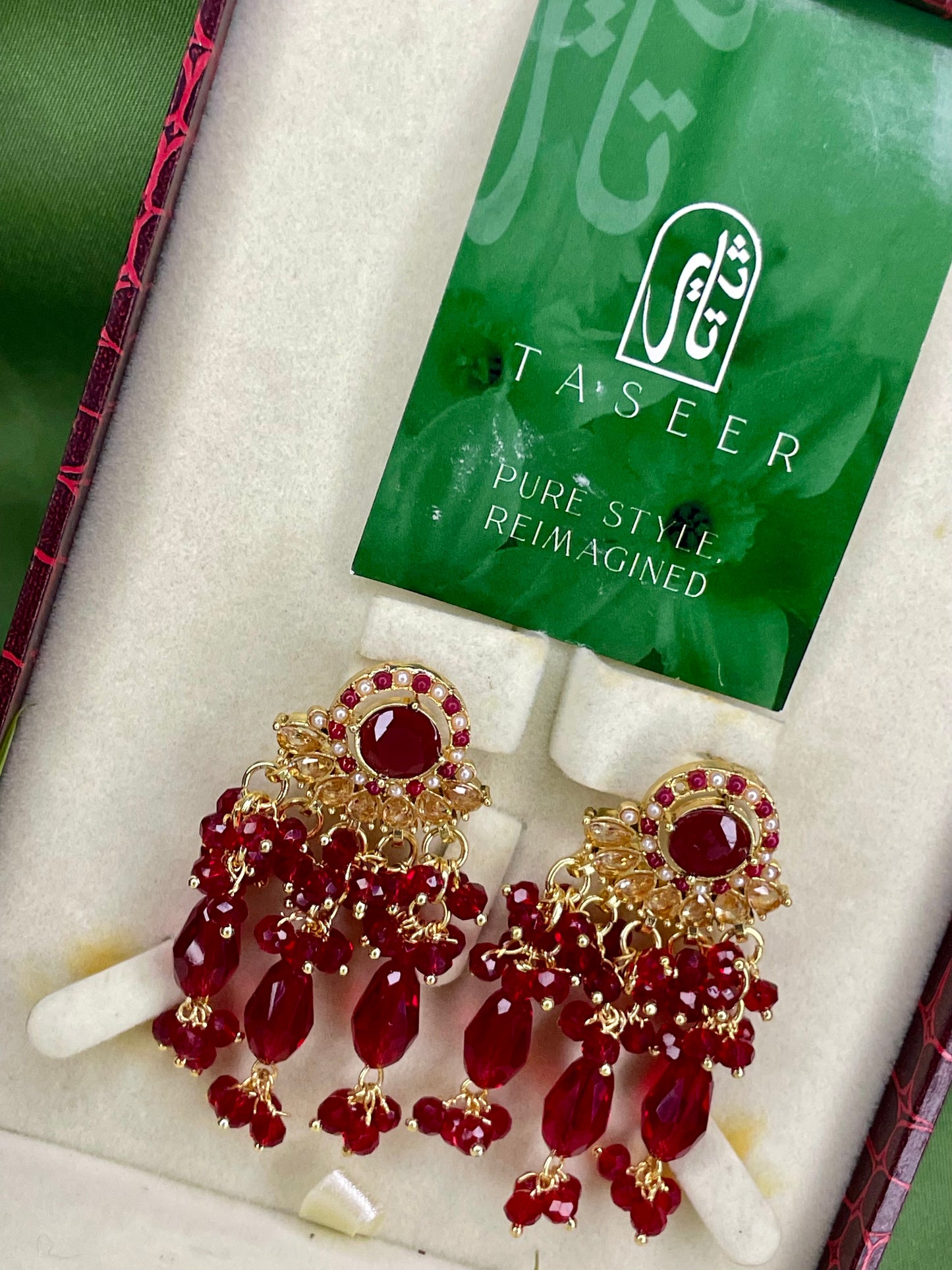 Egyptian Stud Earrings - Red1