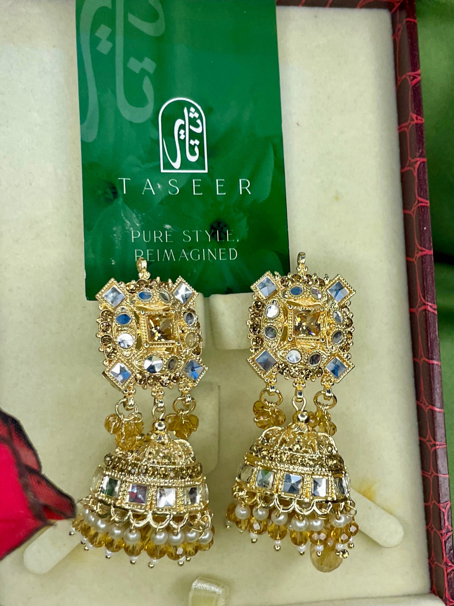 Earrings Bahawalpuri Kundan Jhumka - Golden - TER04