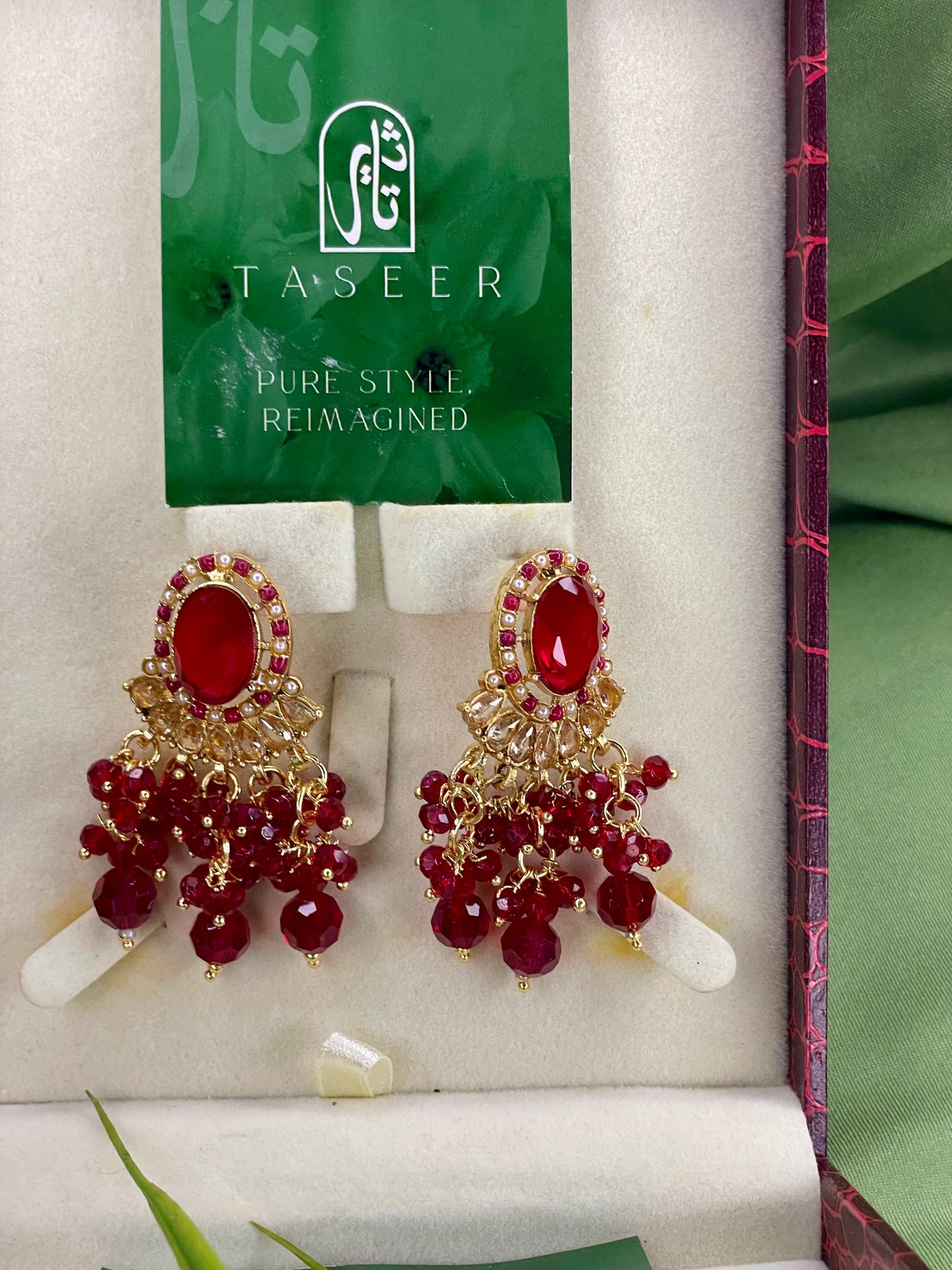 Egyptian Stud Earrings - Red2