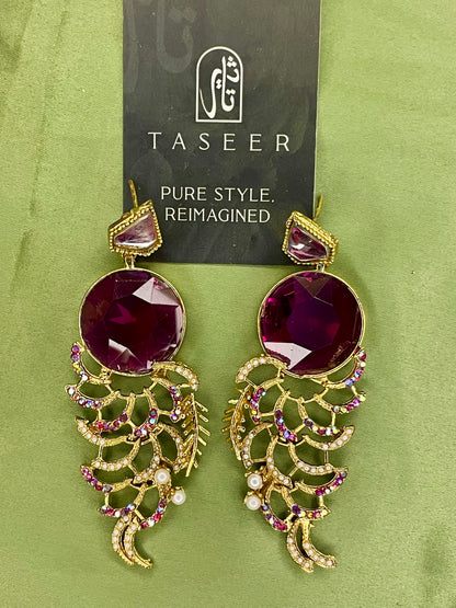 Earrings - Agate Moderate - Red