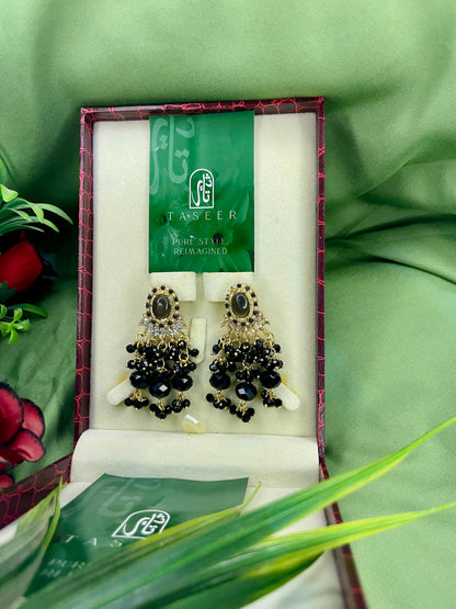 Egyptian Stud Earrings - Black