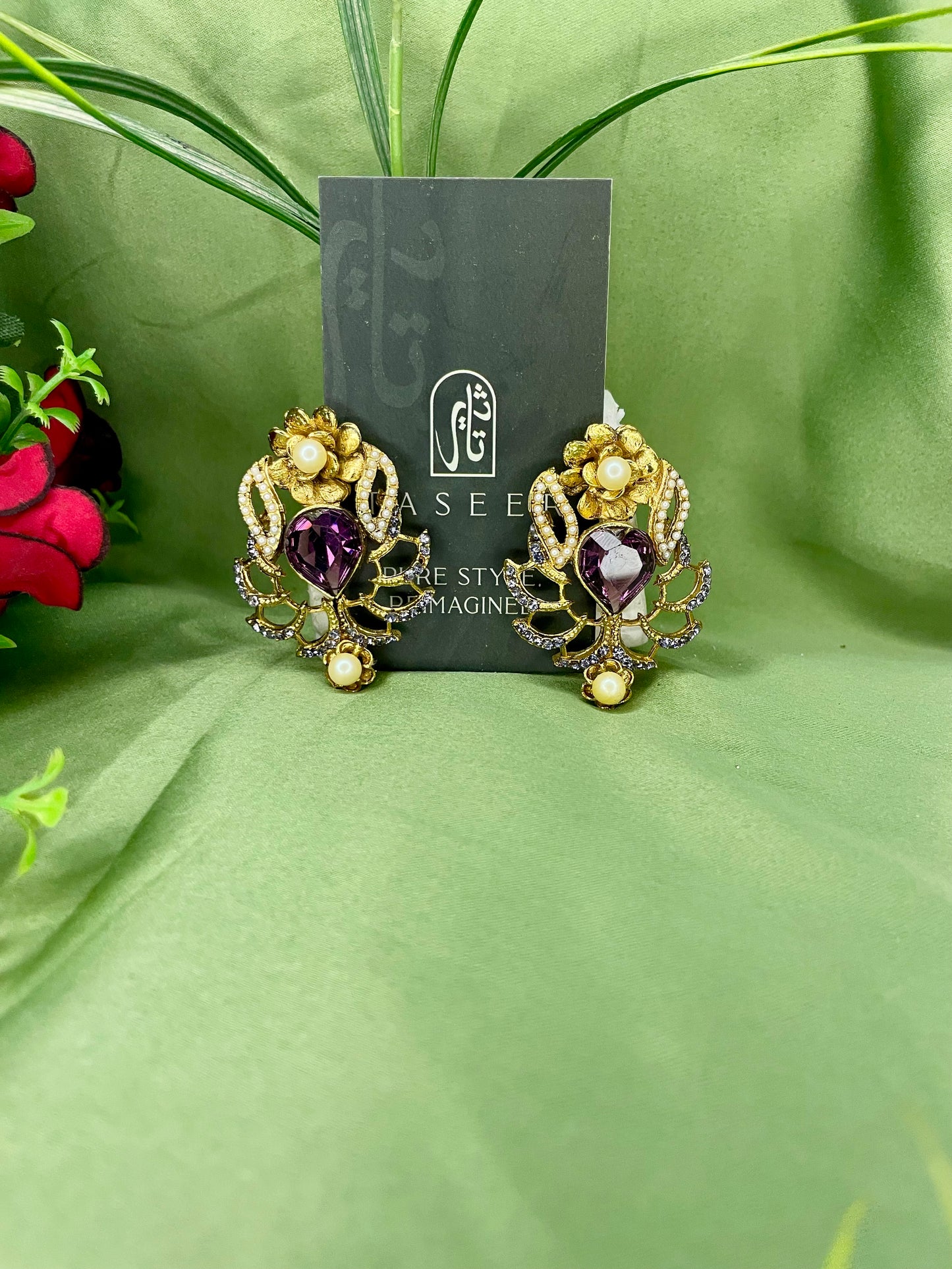 Earrings - Dreamy Studs - Purple