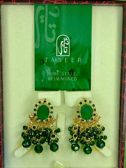 Egyptian Stud Earrings - Green
