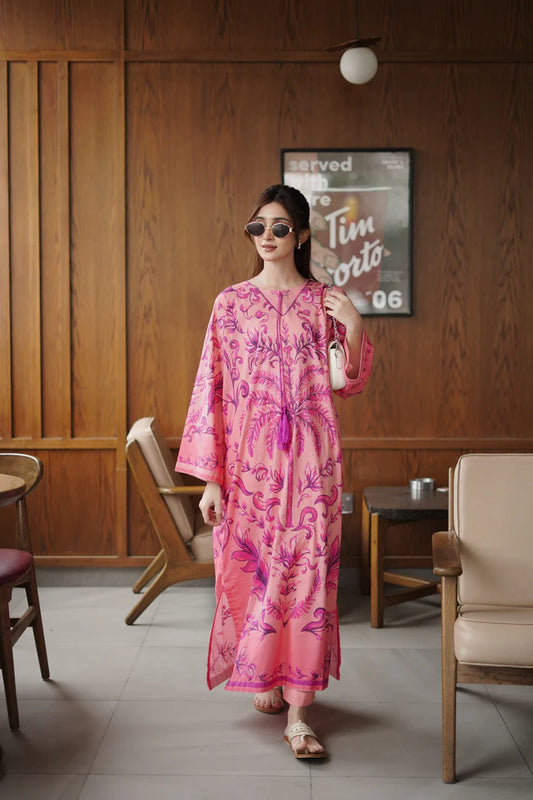 Blush Breeze Kaftaan - 2PC - Stitched Suit
