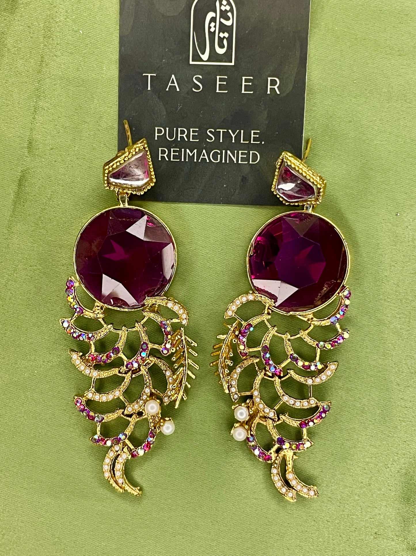 Earrings - Agate Moderate - Red