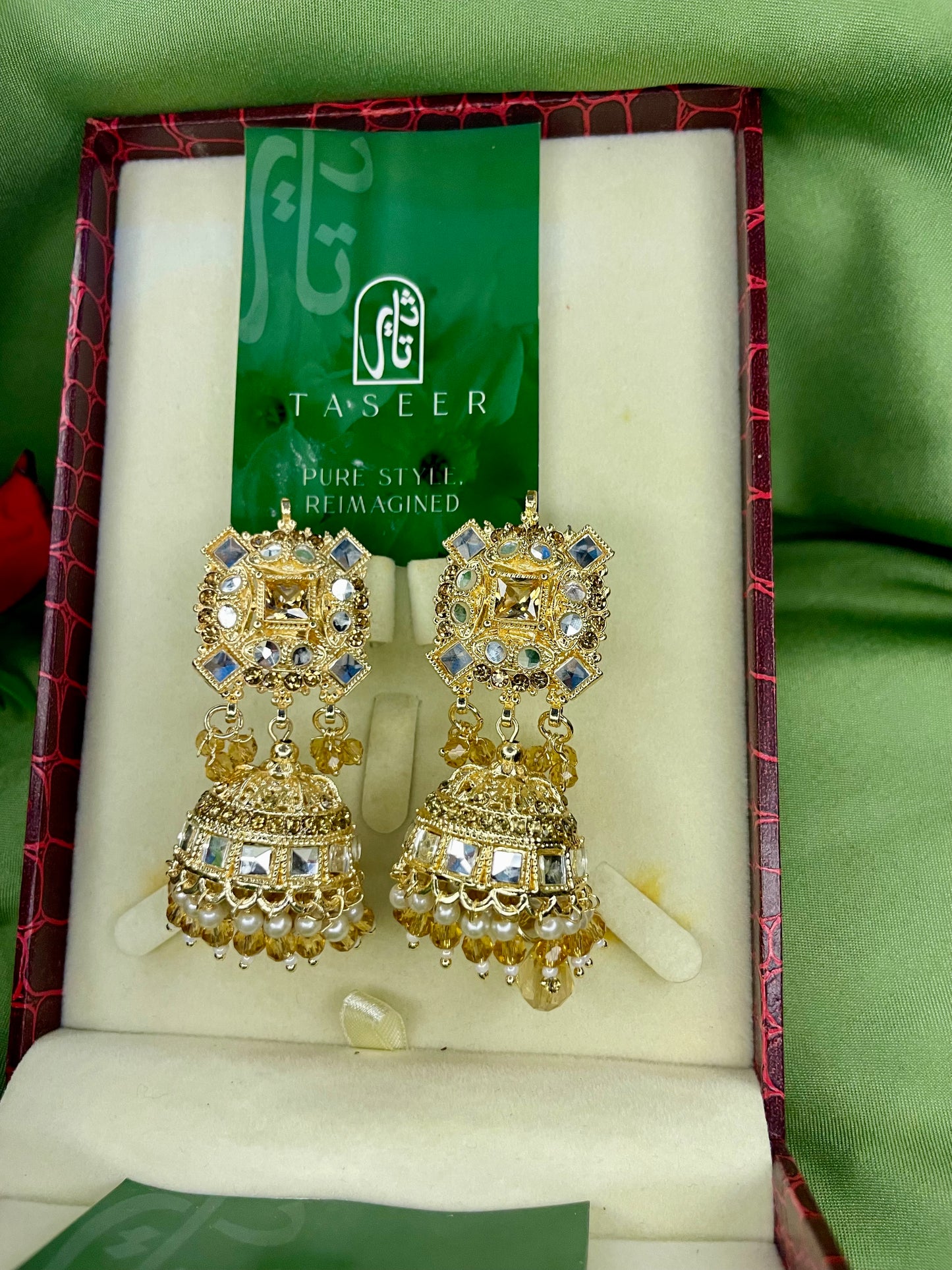 Earrings Bahawalpuri Kundan Jhumka - Golden - TER04