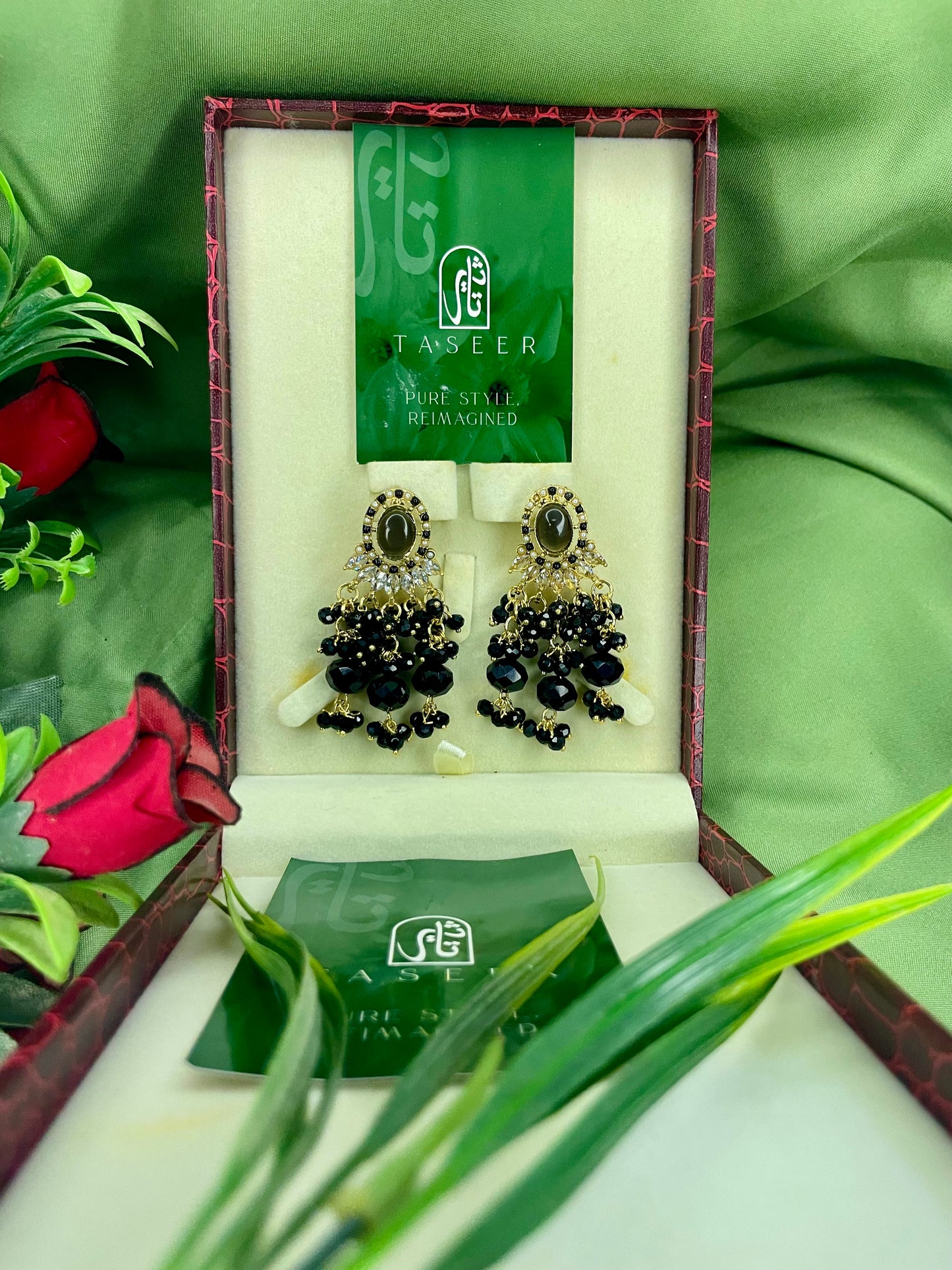 Egyptian Stud Earrings - Black