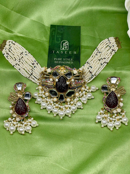 Designer Choker with Earrings - CKR02