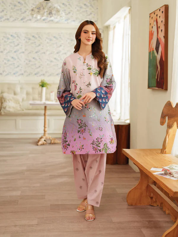 Rose Berry Elegance – 2PC - Stitched Suit