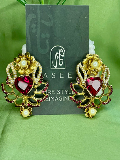 Earrings - Dreamy Studs - Red