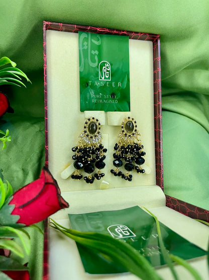 Egyptian Stud Earrings - Black