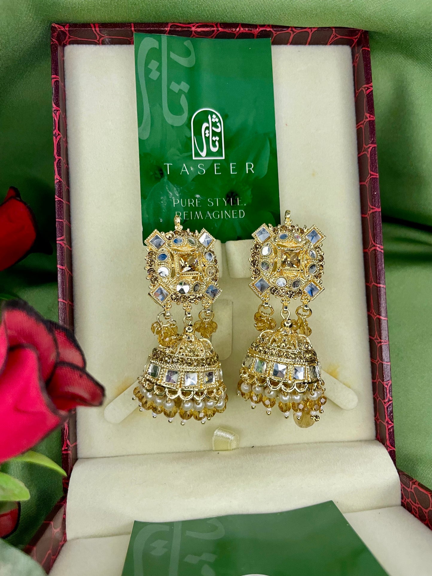 Earrings Bahawalpuri Kundan Jhumka - Golden - TER04