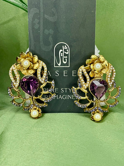Earrings - Dreamy Studs - Purple