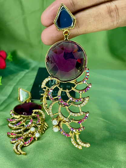 Earrings - Agate Moderate - Red