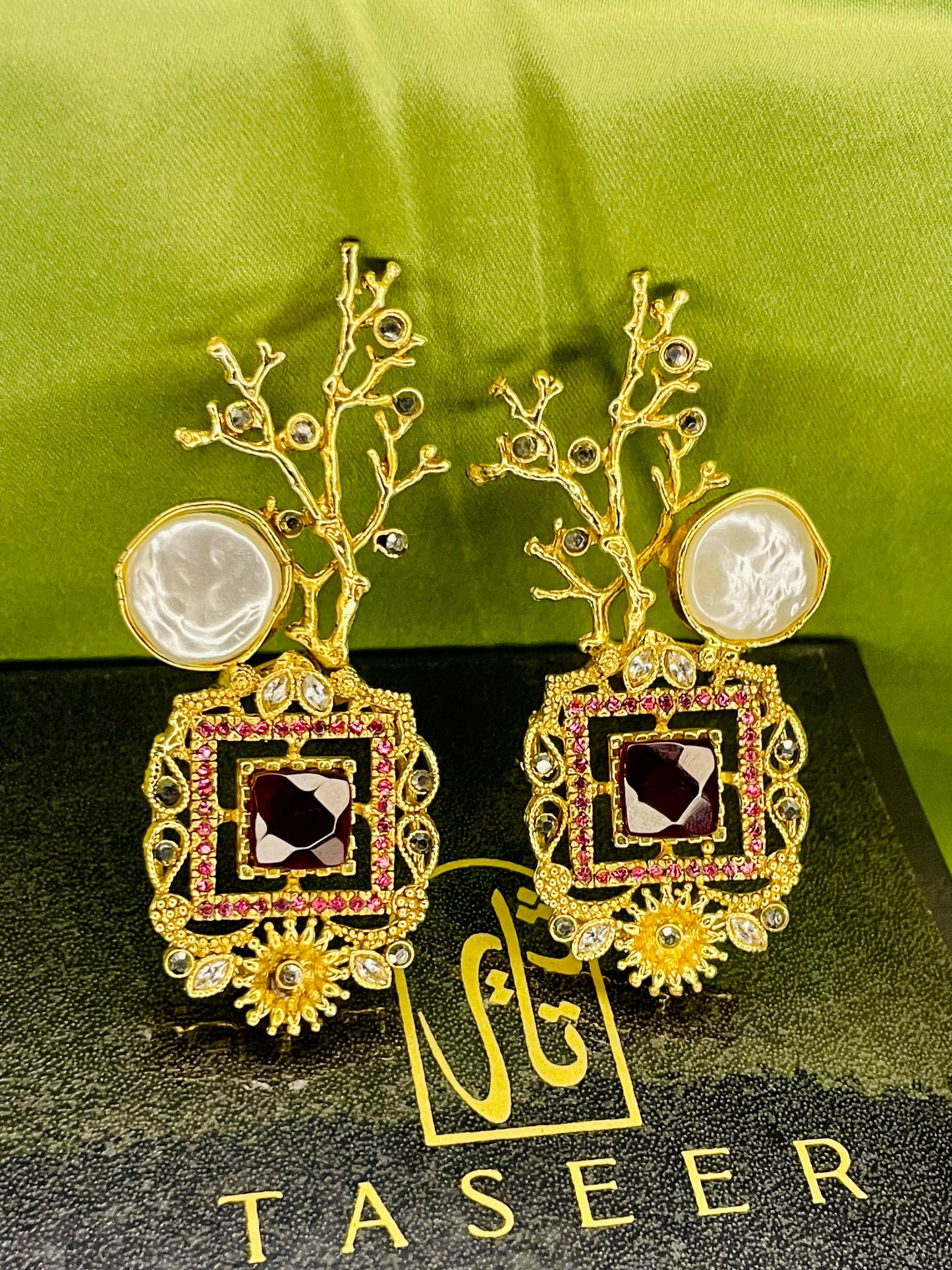 Earrings - Mother Pearl Crafted Studs
