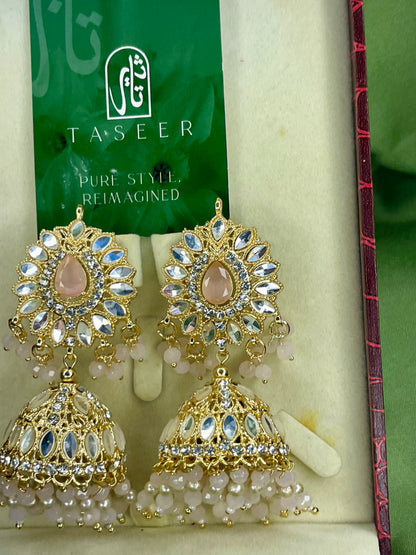 Earrings Bahawalpuri Kundan Jhumka - Round Diamond 02 - TER02