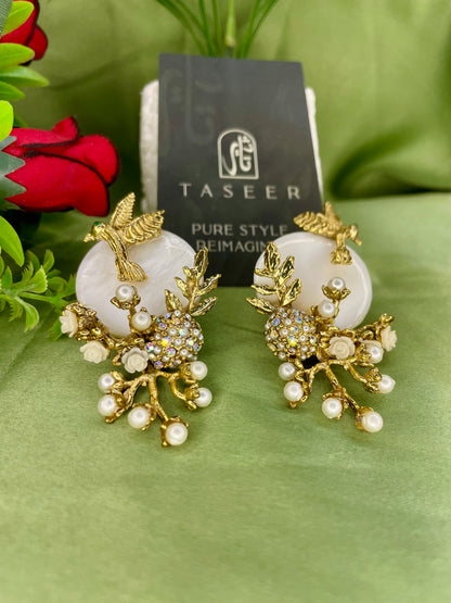 Earrings - Mother Pearled Bird Earrings