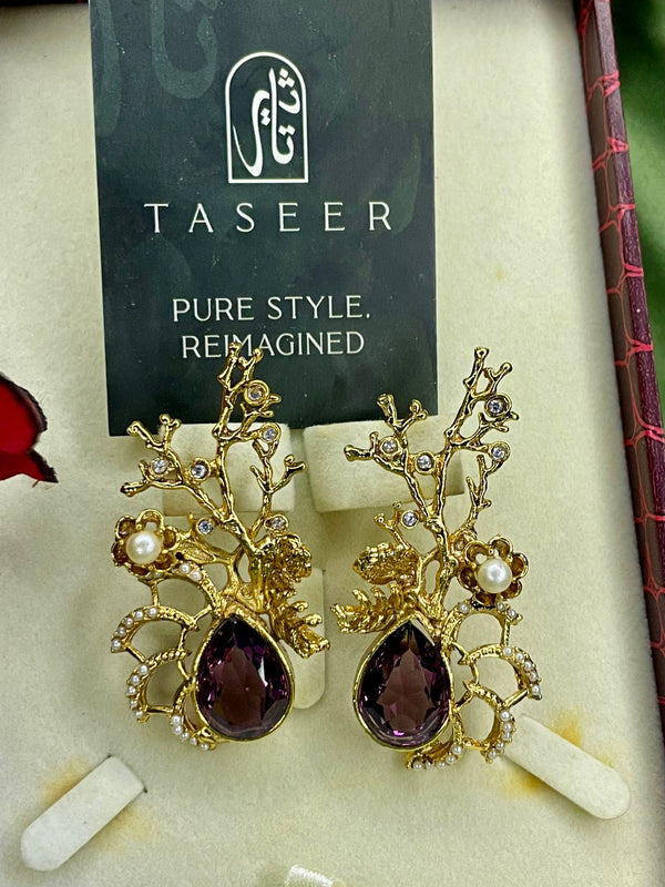 Earring - Nature Love Stud - Purple