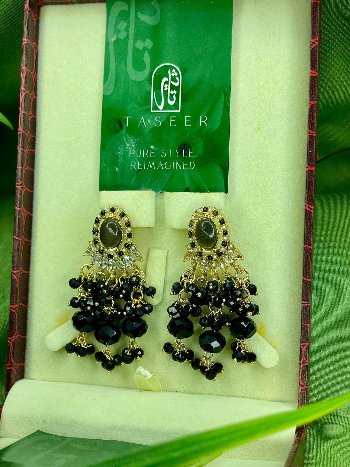 Egyptian Stud Earrings - Black