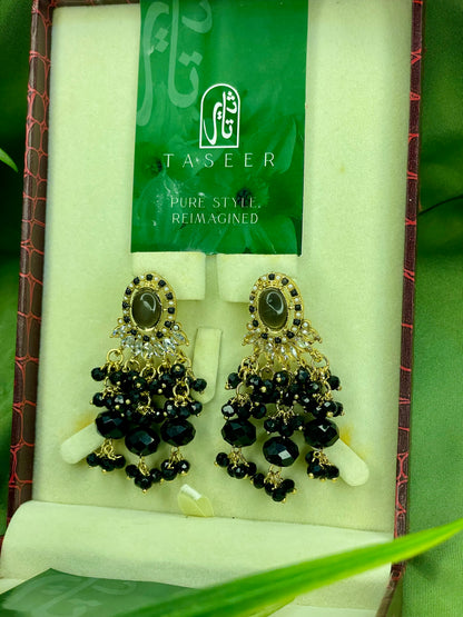 Egyptian Stud Earrings - Black