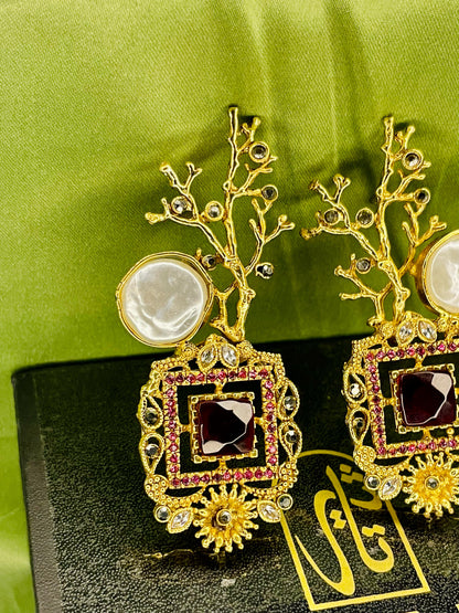 Earrings - Mother Pearl Crafted Studs