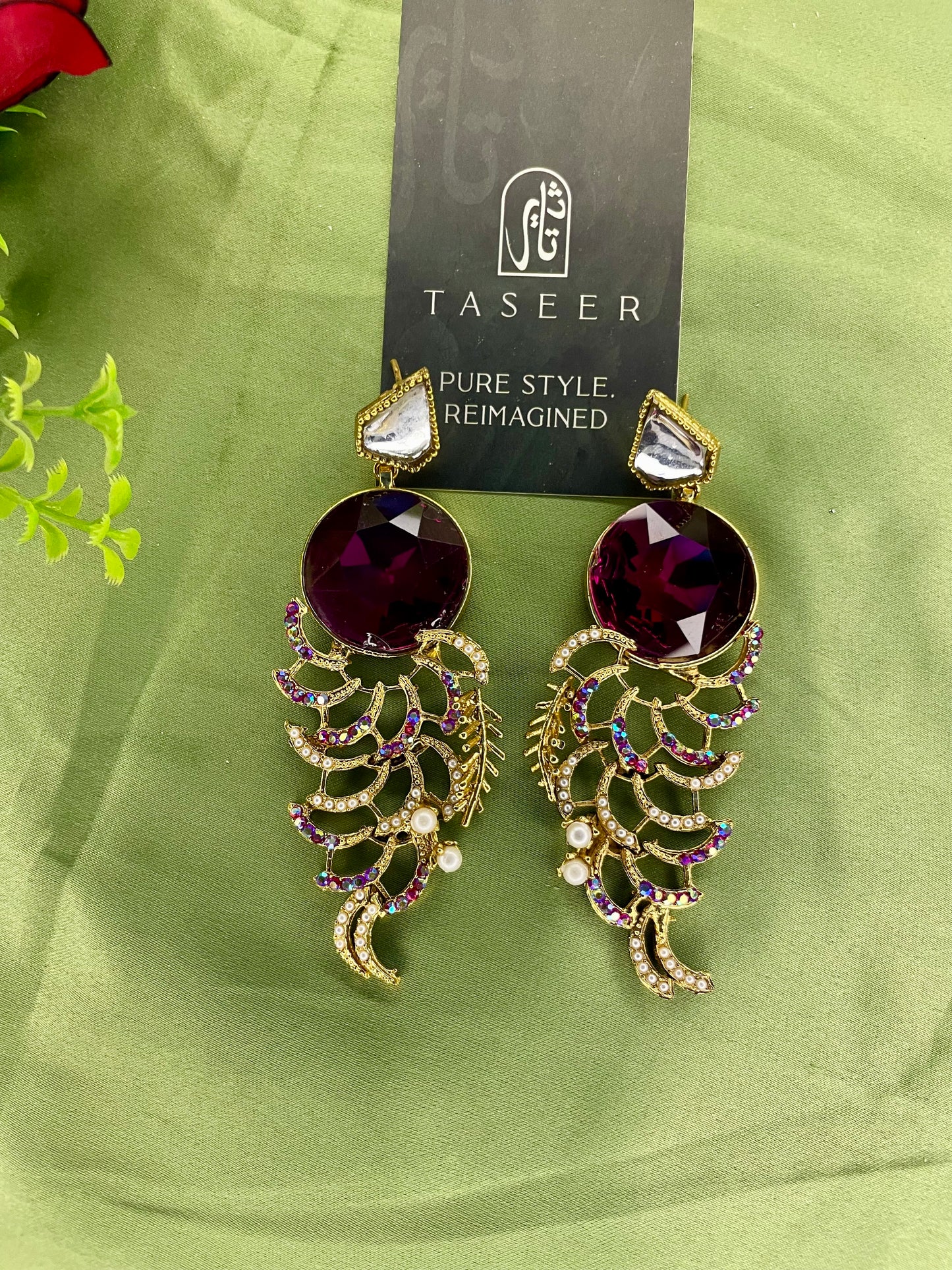 Earrings - Agate Moderate - Red
