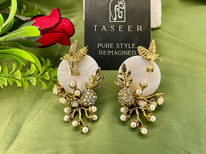 Earrings - Mother Pearled Bird Earrings