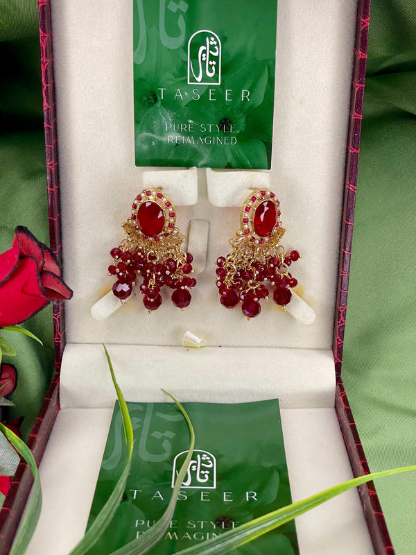 Egyptian Stud Earrings - Red2