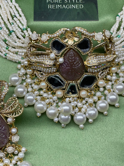 Designer Choker with Earrings - CKR01