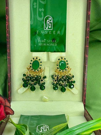 Egyptian Stud Earrings - Green