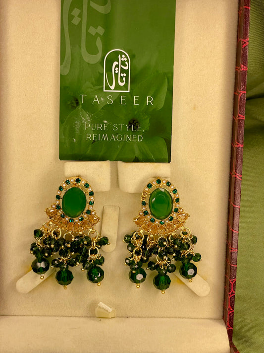 Egyptian Stud Earrings - Green