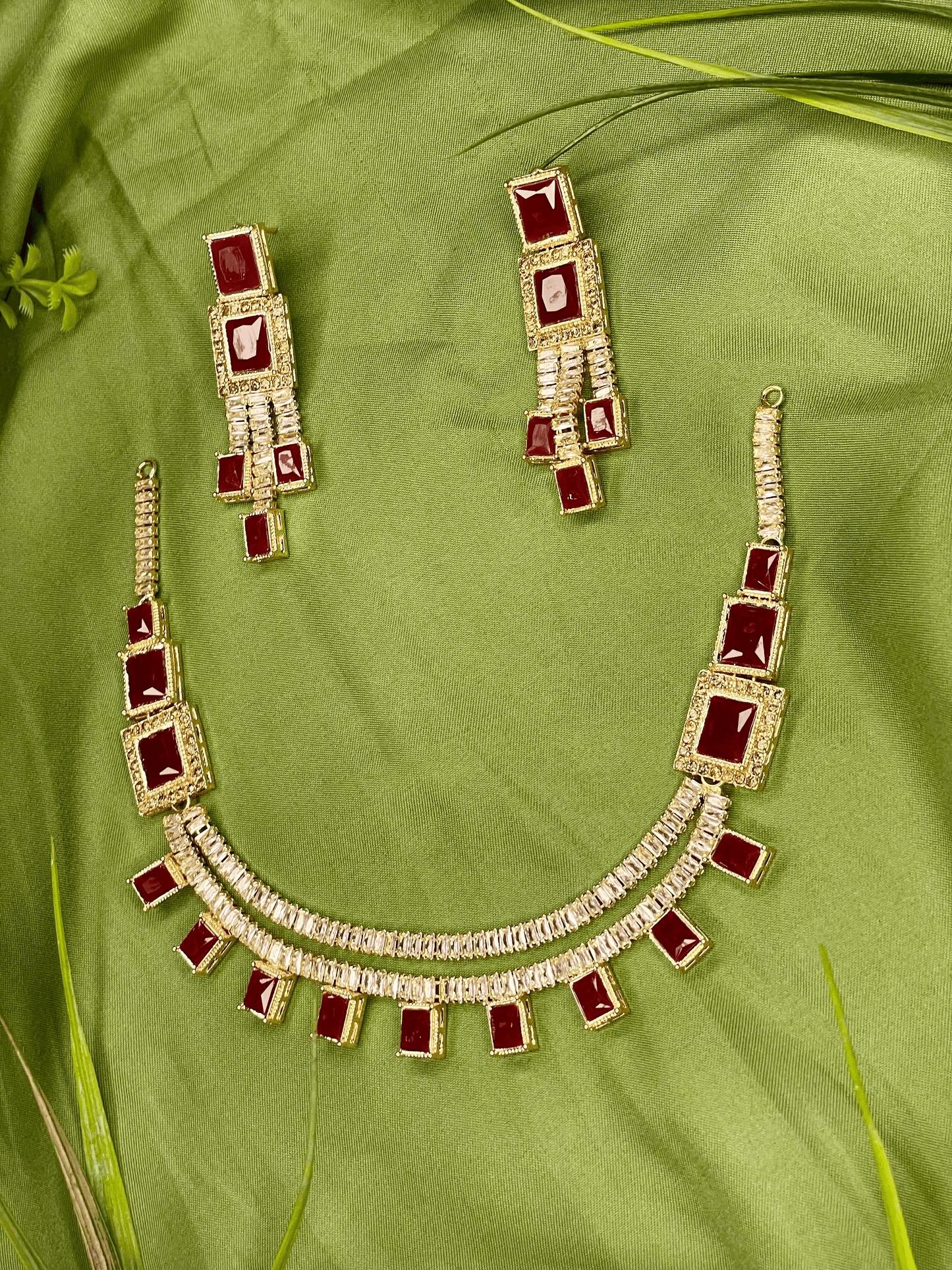 Mala Necklace Set - Red - TNC03