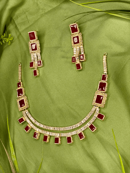 Mala Necklace Set - Red - TNC03