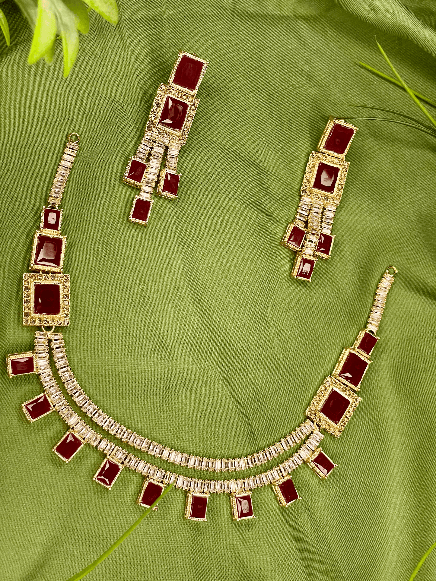 Mala Necklace Set - Red - TNC03