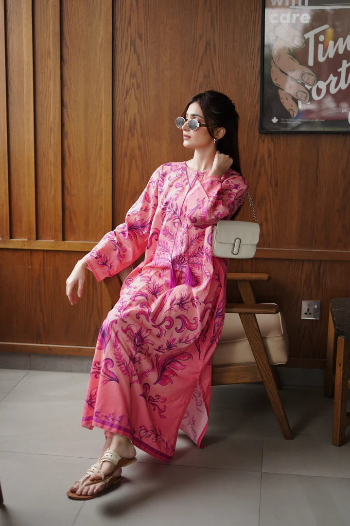Blush Breeze Kaftaan - 2PC - Stitched Suit