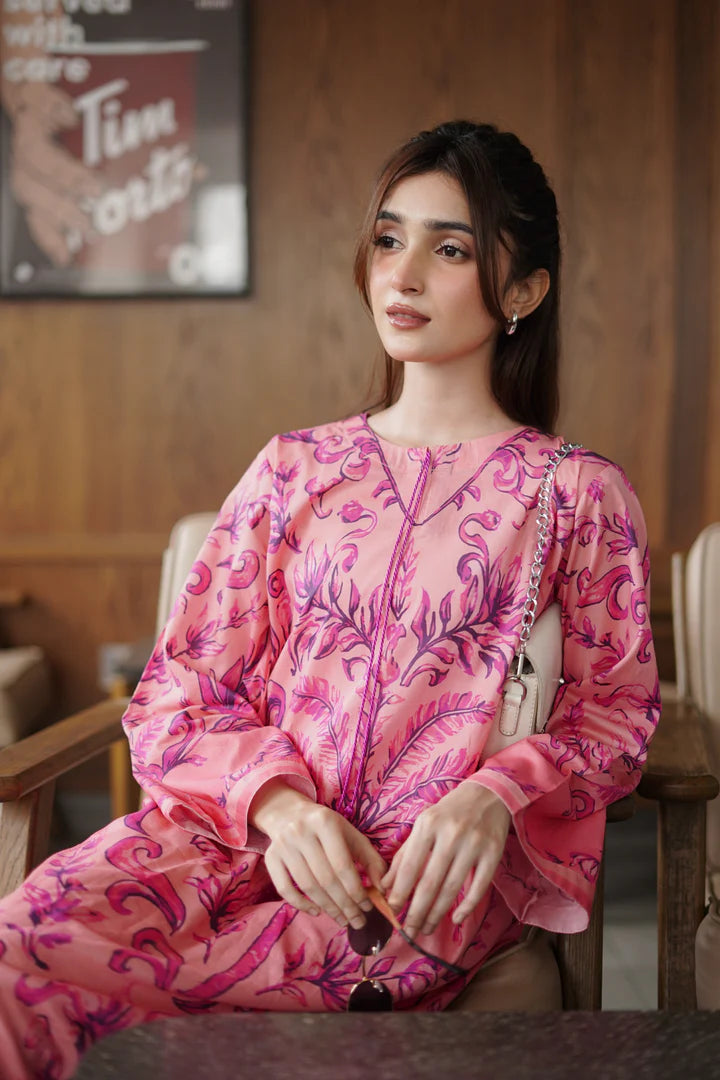 Blush Breeze Kaftaan - 2PC - Stitched Suit