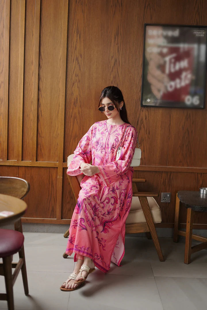 Blush Breeze Kaftaan - 2PC - Stitched Suit